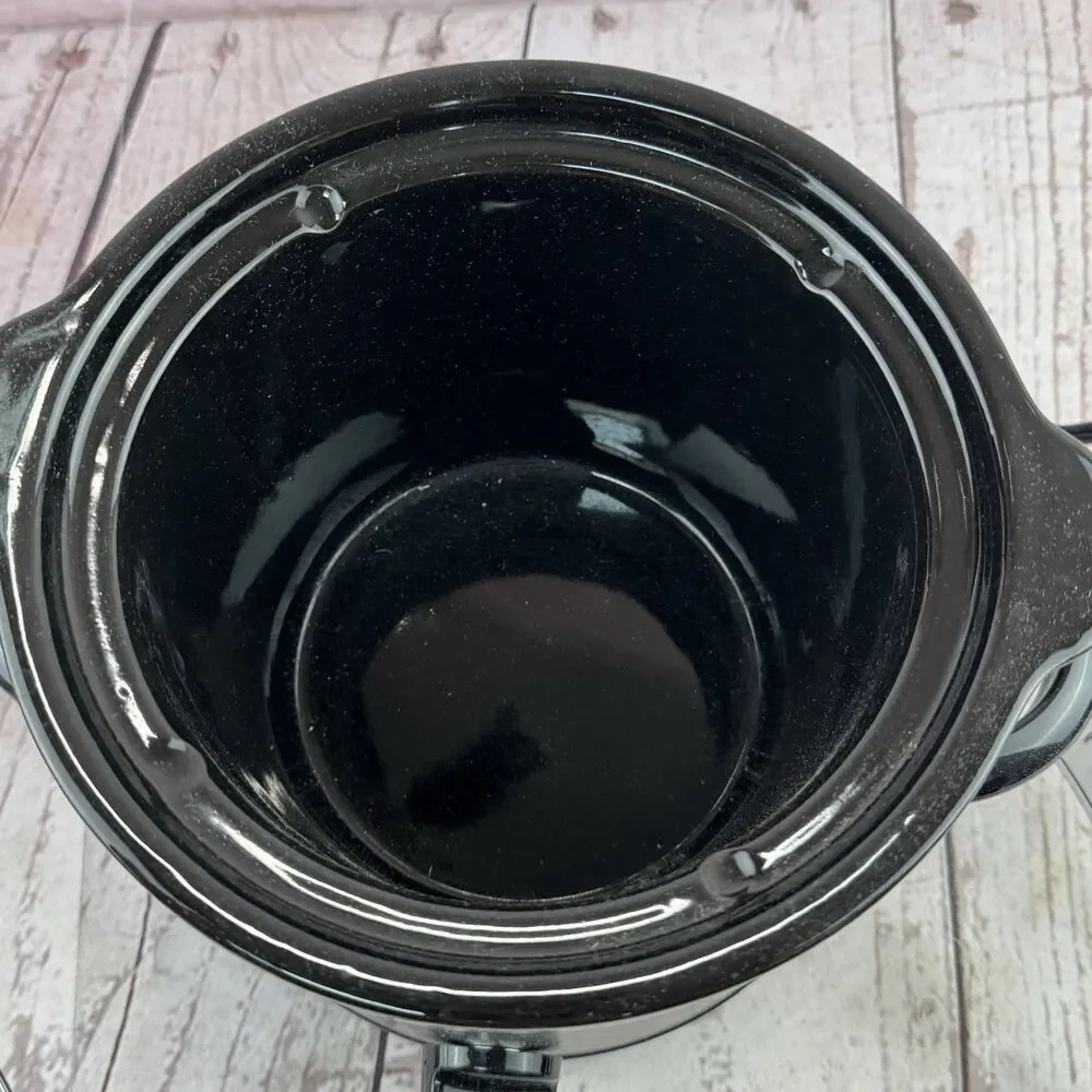 Mainstays 2 Qt Slow Cooker Matte Black Glass Lid Removable Crock